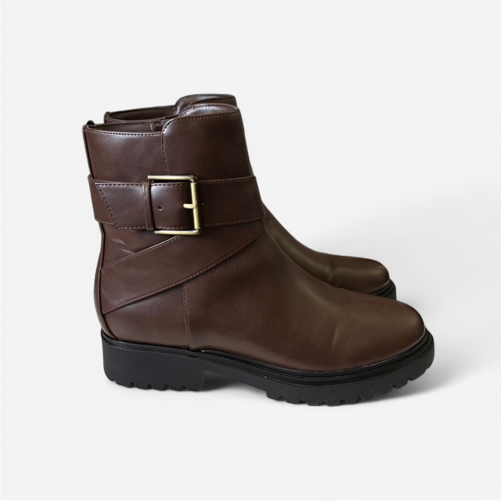 NEW UNISA Unjezzo Ankle Preppy Boots Women's 10 Ankle Zip Brown Chunky